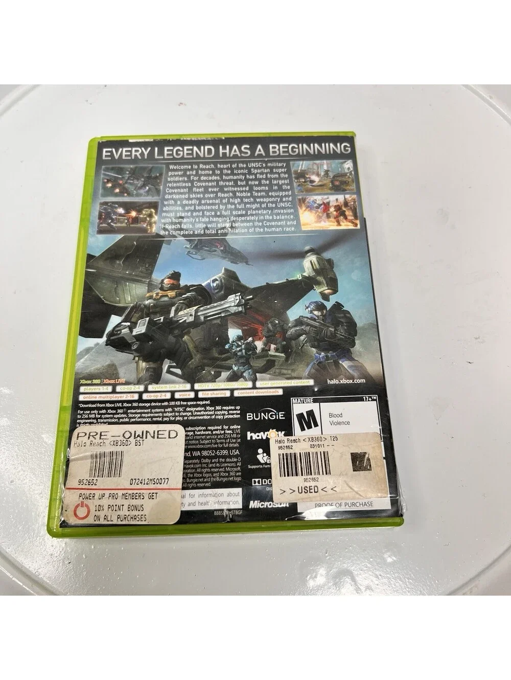 Halo Reach Xbox 360 CIB w/ Official Strategy Guide Tested Bundle